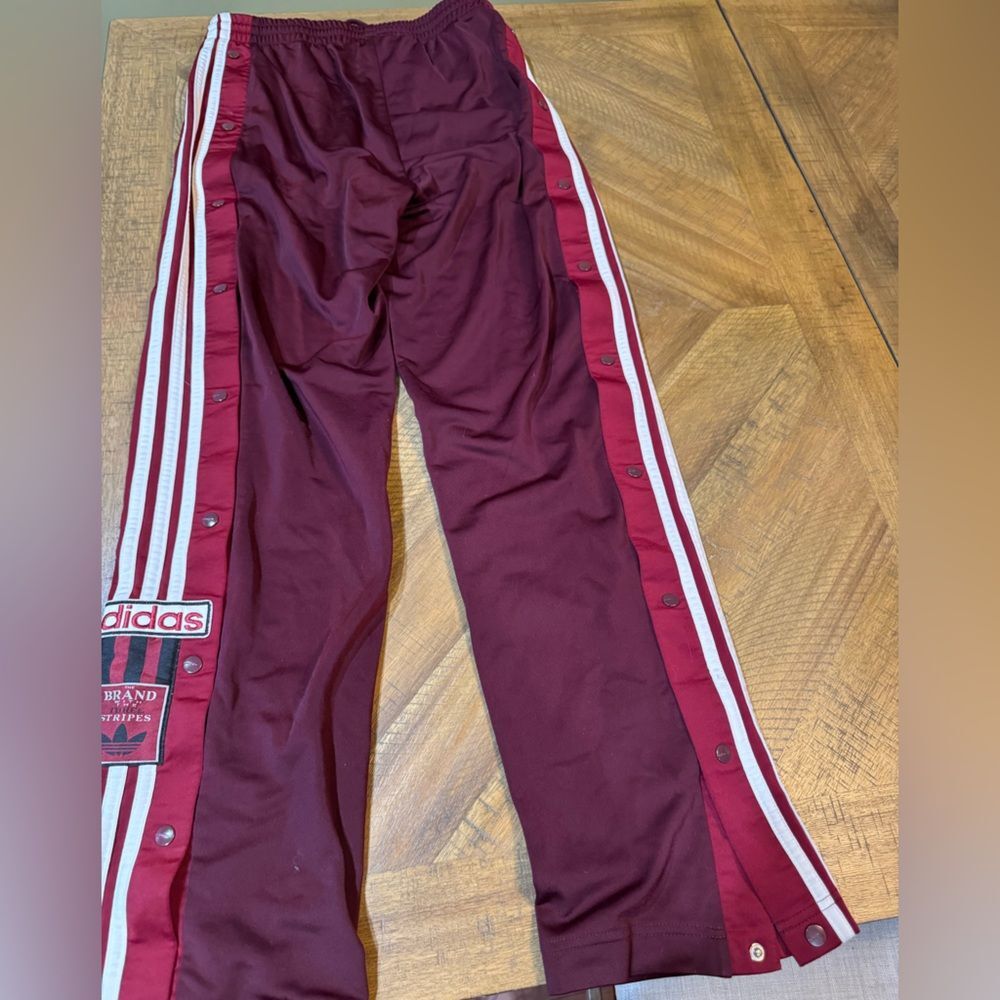 Adidas Originals Adibreak Burgundy Iconic Tear Away Side Snap Track Pants - Picture 7 of 12